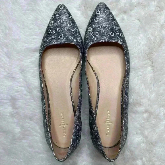 Cole Haan  Flats Pointed Toe Lizard Print Black & White Size 9.5B - Picture 6 of 14